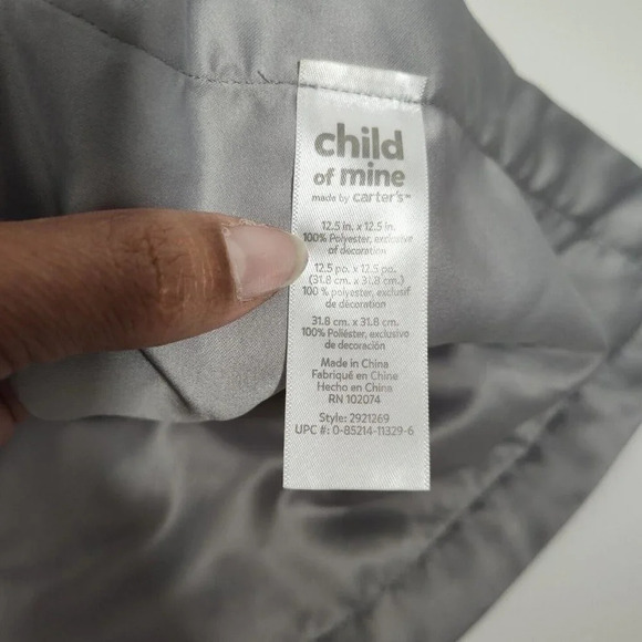 Carters Child of Mine Lovey Security Blanket Dog Gray Blue Stars Plush Rattle - Picture 5 of 7